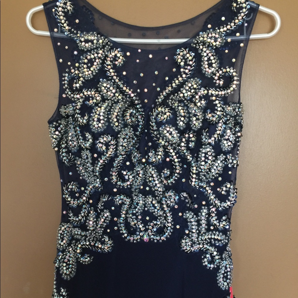 Navy blue sequin simply dresses gown dress
